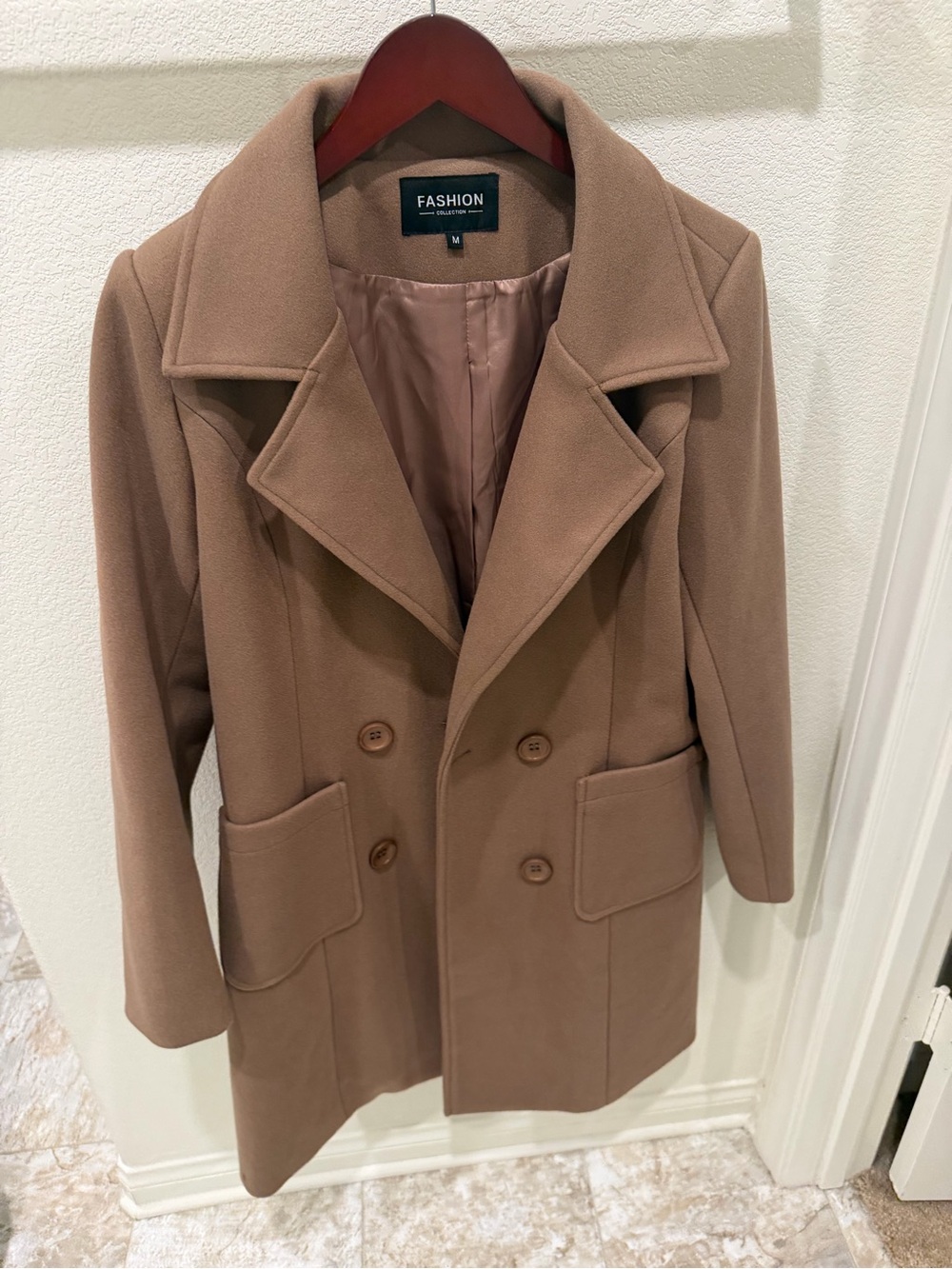 Women's Double-Breasted Camel Coat